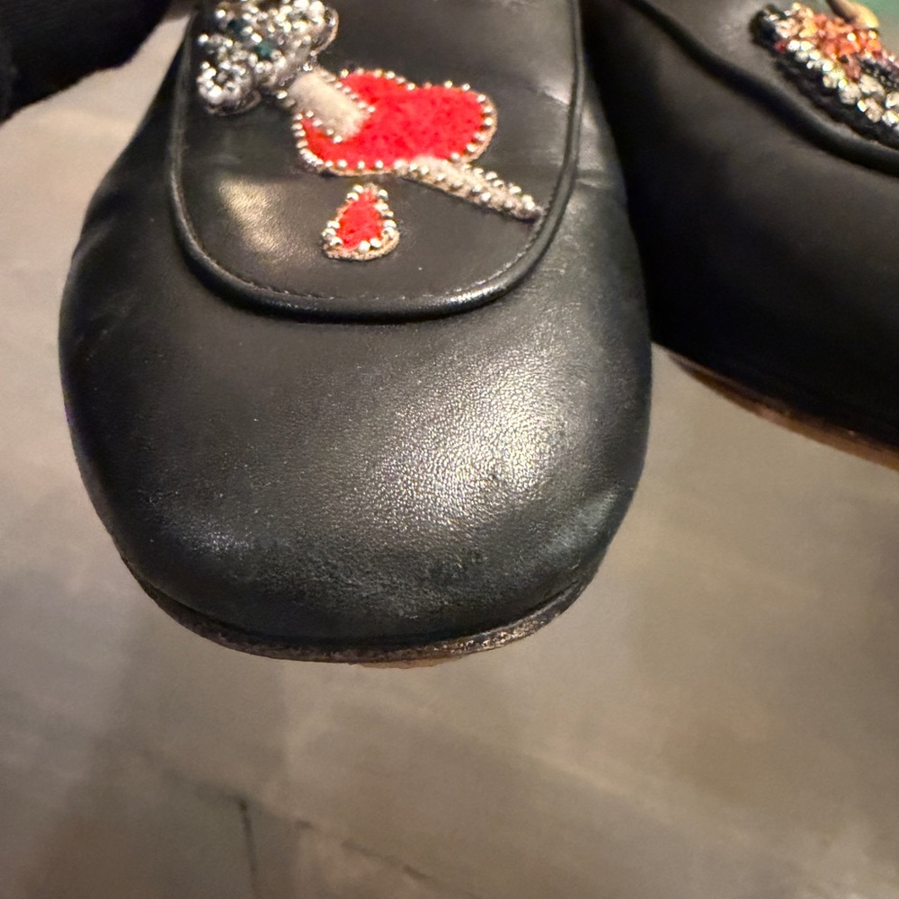 Gucci Women's Black Embroidered Mules - Picture 10 of 15